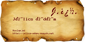 Jálics Ádám névjegykártya