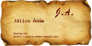 Jálics Ádám névjegykártya
